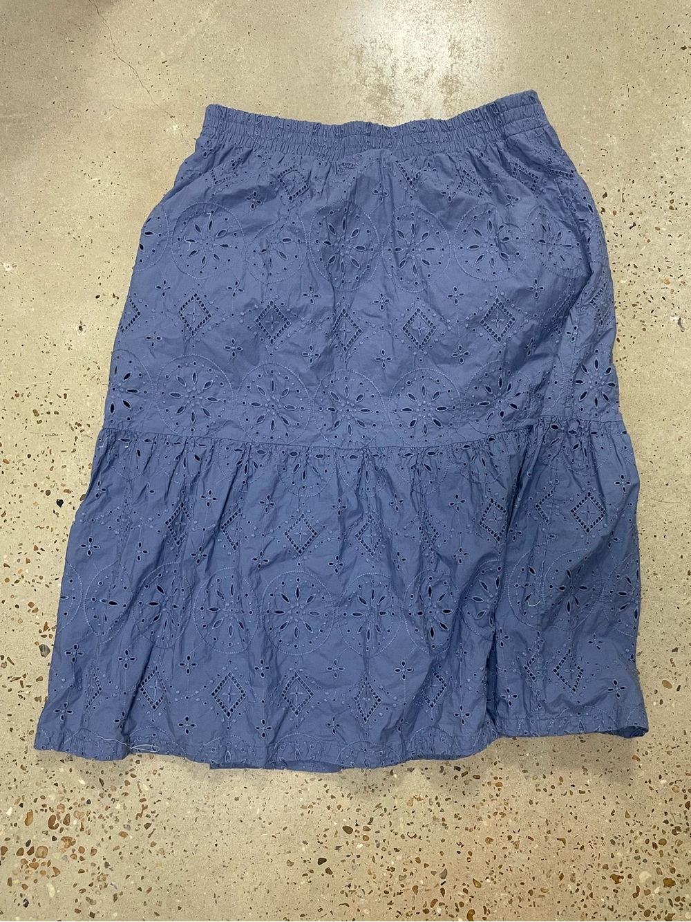 GAP Blue Eyelet Tiered Midi Skirt